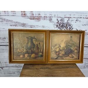 VTG Henk Bos Still Life Prints in Wooden Frames 7x7